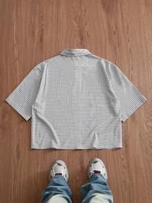 SWAVVY Camisa casual estampada para hombre, primavera/verano - Gris - Ver 2