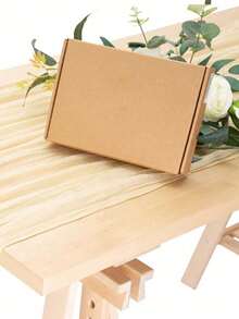 Polyester Cream Foldable Table Runner – Holiday Wedding Birthday Party Decor, Home Dining Table Cover, Versatile For Photo Frame Display, Banquet Kitchen Events - Beige - View 3