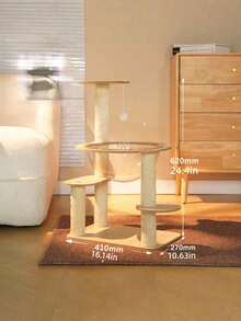 1PC Multi Tier Compact Cat Tree Tower With Space Capsule Cat Condo Scratching Posts Jump Platforms Sisal Wrapped Stable Durable Indoor Cat Activity Furniture Play House For Small Medium Cats - Multicolor - View 8