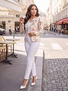 SHEIN Lady Four Seasons Women's Thin Jacket Long Sleeve Elegant Romantic Casual Commuter Business Casual Woman Office For Women Work Women Work For Women Work Pants Work Dresses For Women Office Work Tops Work Work Office Wear Women Office Attire For Women Office Dress Business Casual Women Office Wear Formal Tops For Women Business Professional Women Office Wear Work Wear Women Teacher For Women Teacher Teacher Shirts Teacher In Fall/Winter - Multicolor - View 6