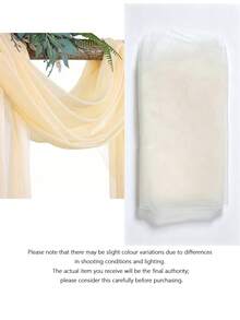 香檳色雪紡拱門窗簾，婚禮拱門裝飾，生日派對背景布，聚酯纖維浪漫派對裝飾，婚禮派對新娘禮物，房間裝飾，適用於婚禮拱門、樓梯扶手、椅背、薄紗窗簾、桌旗 - 香檳色 - 查看 12