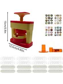 1 Set Children's Badge Making Machine,Portable,Multi-Functional Creative Embossing Machine Badge Punch Tool Kit,Children's Handicrafts, Ideal For Christmas,School Projects And Parties, No Assembly Required (Some Color Patterns Randomly Included) - multicolor - View 16