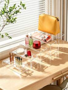 3/4/5-Piece Acrylic Display Stand Set, Clear Organizer For Collectibles, Desserts, Figurines, Cupcake & Candy Sticks, Rectangular Layered Desktop Shelf For Home, Kitchen, Office, Dorm Storage & Decoration - transparent color - View 6