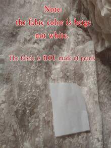 1PC Elegant White Lace Polyester Tablecloth, Floral Pattern Woven, Round/Rectangle For Wedding, Birthday, Thanksgiving, 4th July, New Year, Home, Party - Beige - View 6