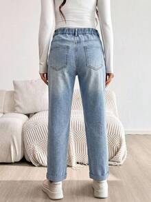 MaterniWear 可調腰圍休閒百搭日常孕婦牛仔褲 - 藍色 - 查看 2