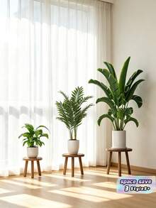 1PC Solid Wood Plant Elevator For Flowerpots NonSlip Plant Pedestal Modern Retro For Home Office Garden Decoration SpaceSaver MustHave Trending - Brown - View 1