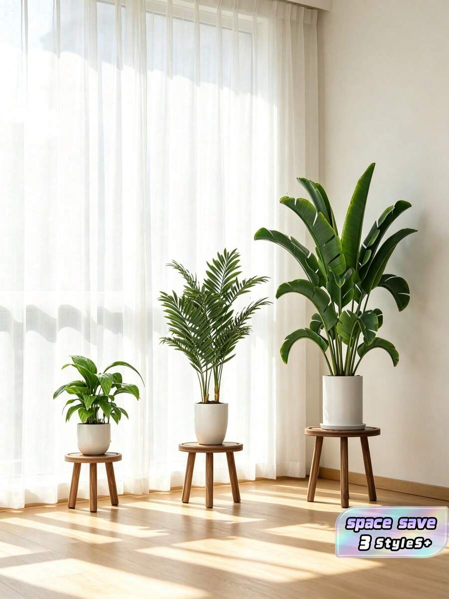 1PC Solid Wood Plant Elevator For Flowerpots NonSlip Plant Pedestal Modern Retro For Home Office Garden Decoration SpaceSaver MustHave Trending - Brown - View 1