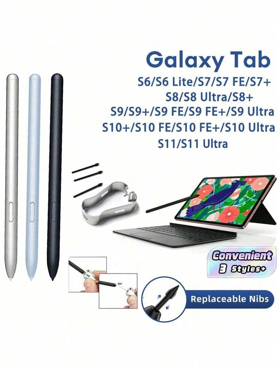 Stylus S Pen Compatible With Galaxy Tab S6 S7 S8 S9 S10 S11 Pen Tab S6 Lite Pencil Stylus Pen Reaplacement Tip - Multicolor - View 1