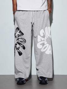 Modcrash Baggy Version - Men's Casual Fashion Printed Loose Fit Pants - Grey - View 2