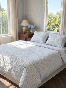 Cirelle 2/3pcs Light Blue Heart Duvet Cover Set, Soft Polyester Bubble Bedding Set With Duvet Cover & 1/2 Shams (No Insert) - Multicolor - View 2