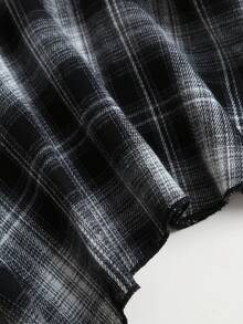 Sweetra Vintage Black And White Plaid Asymmetrical Design Women's Skirt - Black and White - View 6