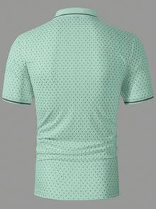 Manfinity Homme Men's Plus Size Casual Short Sleeve Polo Shirt, Summer - Green - View 2