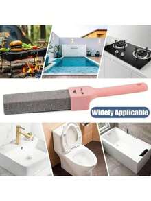 3/2/1 Piece Bathroom Cleaning Stone With Handle, Heavy Duty Stain Removal For Toilet, Grill, And Tile, Pink And Yellow/Purple - Multicolor - View 7