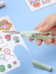 5pcs/2pcs/1pc Foldable Dual-Purpose Scissors, Precision Knife, Mini Craft Paper Cutter, Ceramic Pen Cutter For Scrapbooking,Back To School,School Supplies - multicolor - View 16