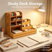 1pc  Desk Organizer, Large-Capacity DIY Pen Holder & Desktop Stationery Storage Rack, Ideal For Organizing Pens And Supplies In Offices, Homes And Schools. - Multicolor - View 6