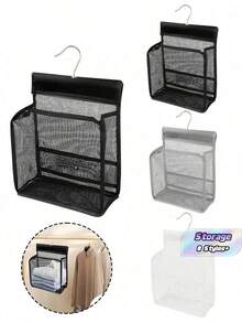Vigour Summer Breathable Mesh Hanging Storage Bag With Hook - Foldable Storage Basket, Suitable For Bathroom, Dorm, Gym, Travel Accessories, Space-Saving Hanging Storage Bag, Suitable For Bathroom, Bedroom, Rv Bathroom, Kitchen, Home Storage And - Multicolor - View 2