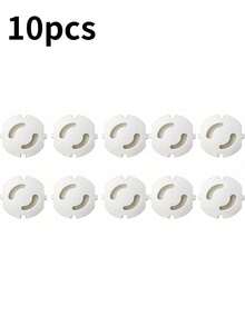10 piezas de cubiertas protectoras de plástico blanco duradero para enchufes, protectores de enchufes sin agujeros de estilo europeo para electricidad, perfectos para el hogar, la oficina, la infantil y el uso diario. - Multicolor - Ver 5