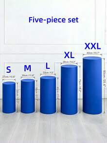 1/3/5件組 藍色彈性伸縮圓柱底座套筒 柱狀支架包覆套 易穿戴，適用派對、婚禮、生日慶祝、居家與節日裝飾，僅含圓柱套，不含支架 - 寶藍色 - 查看 7