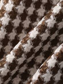 DAZY Jaket Wanita Longgar Kasual Motif Kotak-kotak untuk Musim Gugur dan Musim Dingin - Khaki - View 10
