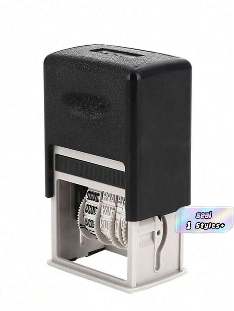 1 Stempel Tanggal Otomatis – Stempel Tanggal Lipat yang Dapat Diatur Ukuran 4mm - Hitam - View 1
