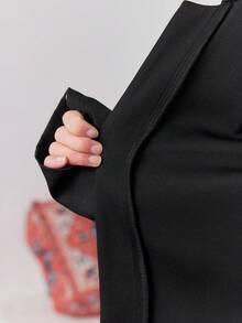 SHEIN 女款開襟長袖外套 - 黑色 - 查看 6