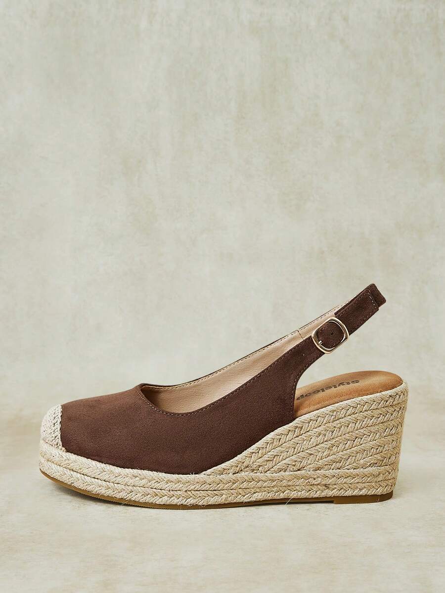 Styleloop Zapatos de cuña y plataforma para mujer - Café - Ver 1
