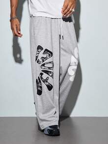 Modcrash Baggy Version - Men's Casual Fashion Printed Loose Fit Pants - Grey - View 6