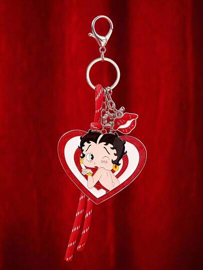 Betty Boop X Joivida Metal Alloy Bag Charms And Pendants, Ideal For Gifts, Wallets, Backpacks, Car Decorations, Parties, Festivals And Valentine's Day