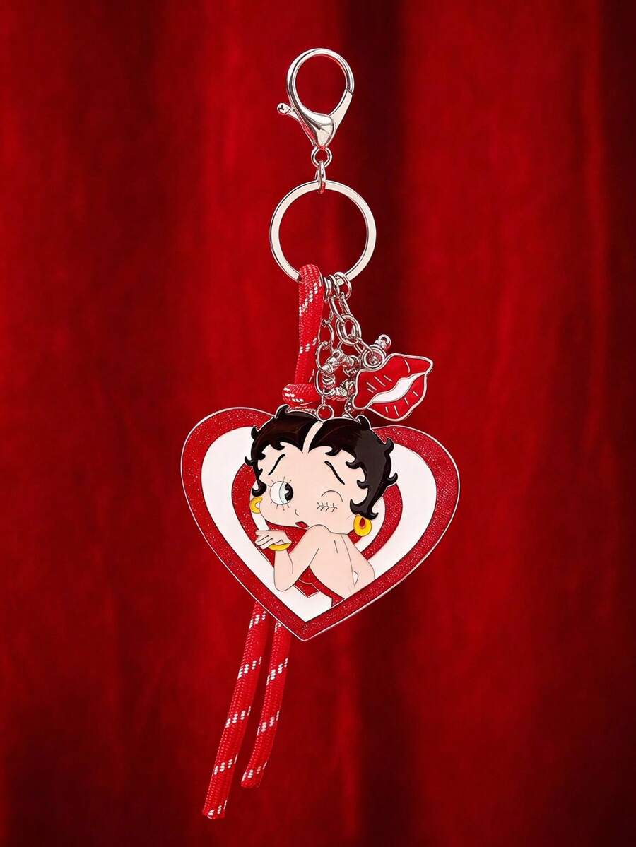 Betty Boop X Joivida 金屬合金包包吊飾與掛飾,適合禮物、錢包、背包、汽車裝飾、派對、節慶及情人節 - 彩色 - 查看 1
