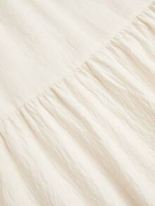 Sunnyshic Plus Size Vacation Style Tassel & Shell Decor Ruffle Hem Skirt Fall - Beige - View 7