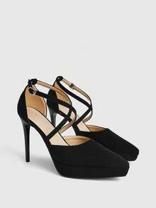 CUCCOO LuxiPop Women's High Heels Shoes Platform Sexy - Black - View 2
