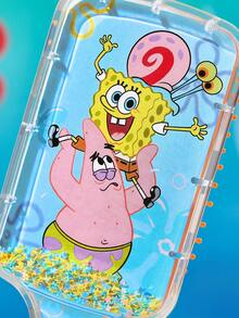 SpongeBob SquarePants | SHEIN 海洋卡通印花氣墊髮梳，含漂浮亮片，溫和齒梳，按摩頭皮，便攜式日常造型用 - 彩色 - 查看 6