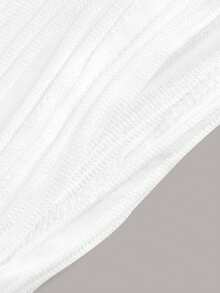 SHEIN ICON Solid Backless Crop Halter Y2k Top - White - View 5