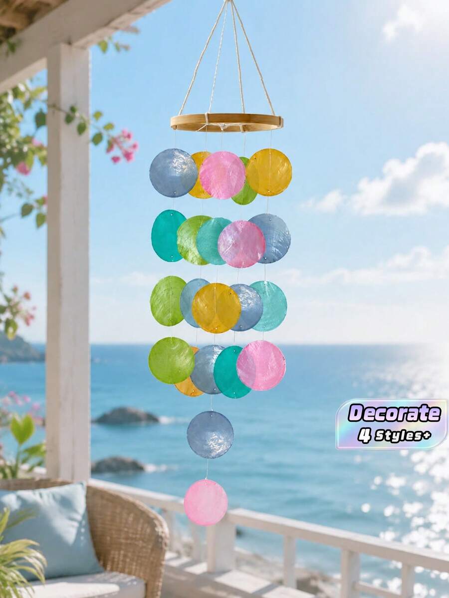 Shell Wind Chime Diy Creative Handmade Material Bag Small Fresh Hanging Decoration Bedroom Warm-Up Event Decoration Gift - multicolor - View 1