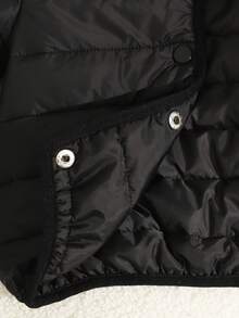 SHEIN Infant (Boy) Winter New Style Padded Thick Thermal Lined Padded Coat With Zipper, Winter Padded Coat, Outdoor Wear - Black - View 4