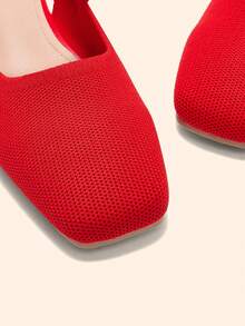 CUCCOO BASICS Women Shoes Women's Fashion Flat Bottom Belt Basic Simple Commuter Mary Jane To Work Women's Flat Bottom Shoes - bright red - View 3
