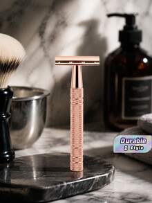 1 pieza Afeitadora de doble filo con 10 hojas, unisex, reutilizable, ideal para el hogar y los viajes - Oro rosa - Ver 1