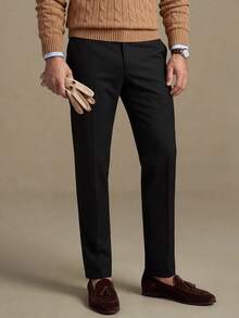 Lornavo Men's Fashion Versatile Commute Solid Color Suit Pants - Black - View 5