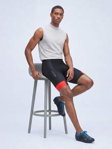 Nelvento Soul Men Compression Cycling Shorts, Sweat-Wicking Elastic Biker Shorts With Webbing Loops Side Slits Seamless Slim Fit Riding Shorts, Gym Sports Black - Black - View 3