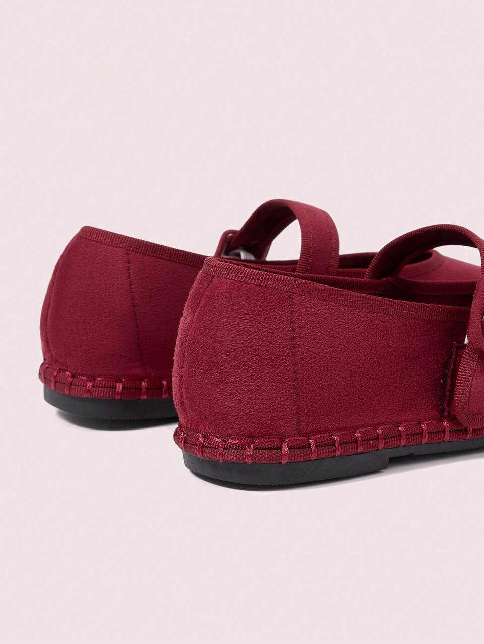 CUCCOO DOLLMOD Women's Shoes Red Fashion Elegant Suede Classic Comfortable Single Strip Mary Jane Flat Shoes Fall Shoes