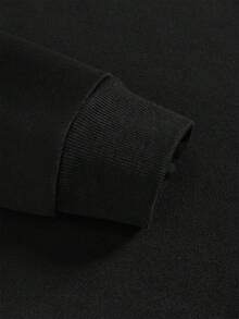 ROMWE MEN Goth 男士十字印花拉鍊連帽外套 - 黑色 - 查看 5