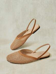Styleloop Wanita, Paku Willow, Gesper, Sepatu Datar. - Coklat muda - View 1