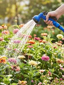 Retractable Garden Hose, Durable Waterproof Hose, Magic Garden Water Pipe With Triple Retractable Function, Equipped With Spray Gun And Seven Function Adjustment Devices - Blue - View 5