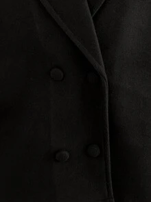 Franclia Chaqueta de diseño minimalista y de moda de unicolor para mujer - Negro - Ver 4