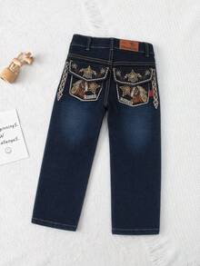 Cross Kids Pants With Embroidery In Back Doors - Light Wash - View 2