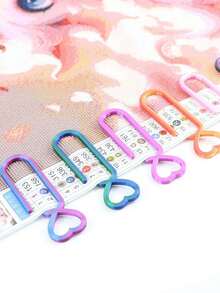 1/2/4/5/10 piezas Clips de lienzo para pintura de diamantes 5D con forma de corazón, pinzas de fijación y posicionamiento de lienzo, herramientas DIY de bordado de strass cuadradas y redondas hechas a mano - Azul - Ver 3
