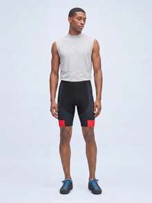 Nelvento Soul Men Compression Cycling Shorts, Sweat-Wicking Elastic Biker Shorts With Webbing Loops Side Slits Seamless Slim Fit Riding Shorts, Gym Sports Black - Black - View 5