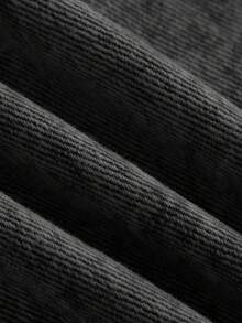 SHEIN MOD 大尺碼休閒甜心粉直筒牛仔褲，100%純棉 - 黑色 - 查看 5