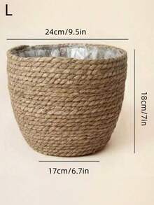 2/3件裝天然草編織花盆 堅固耐用 透氣輕量 簡約風格 室內植栽盆 家居客廳陽台裝飾必備 熱銷款 - 棕色 - 查看 3