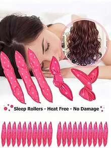 10pcs/15pcs Heatless Sponge Curling Irons, Sleeping Curling Irons, Suitable For All Hair Types, Suitable For Big Wavy Curls And Bedtime Curls, Perfect For Slouchy People. Suitable For Daily Curling, As A Gift, Christmas, Thanksgiving, Hair Curlers, - Multicolor - View 2